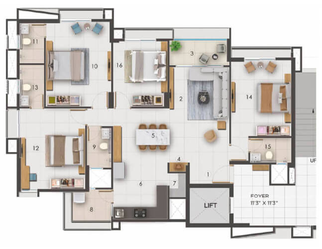 Adani Archway 4 BHK Type-A