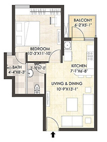 Aangan Typical Unit Plan 1 BHK 7